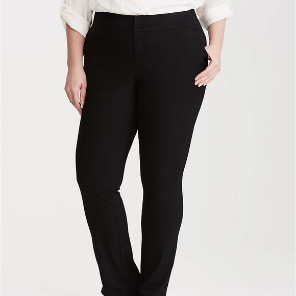 Torrid 16 (1X) Pants Straight Leg Black Trousers Jetsetter Pant Stretch NWT - Picture 2 of 4